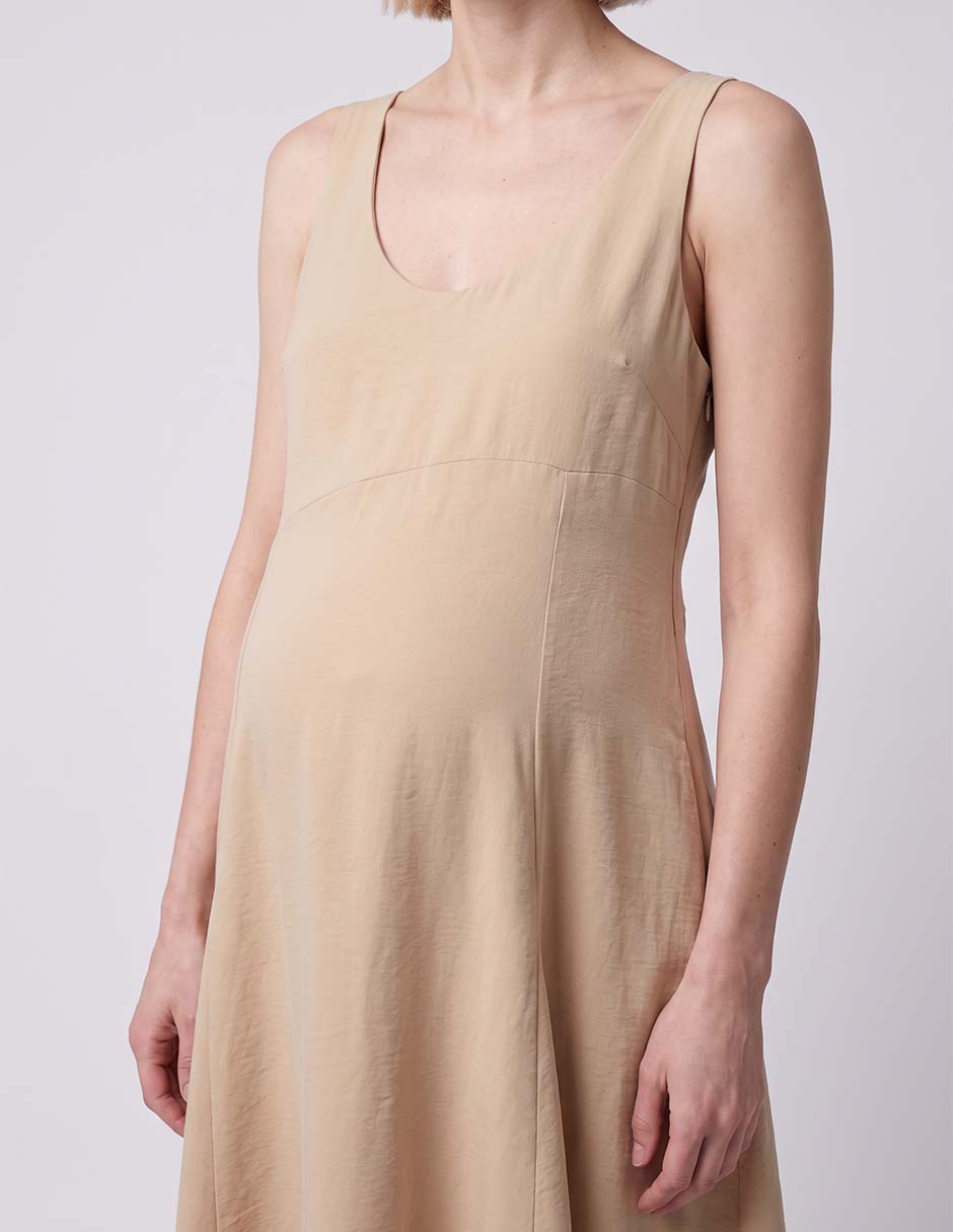 Vestido maternidad abajo de la rodilla casual 3