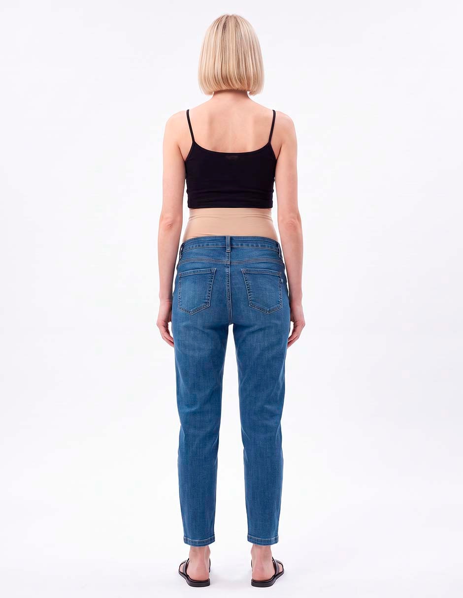 Jeans maternidad slim corte cintura 4
