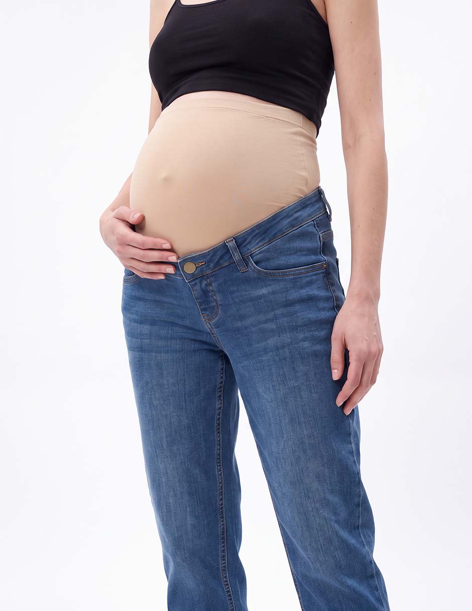 Jeans maternidad slim corte cintura 2