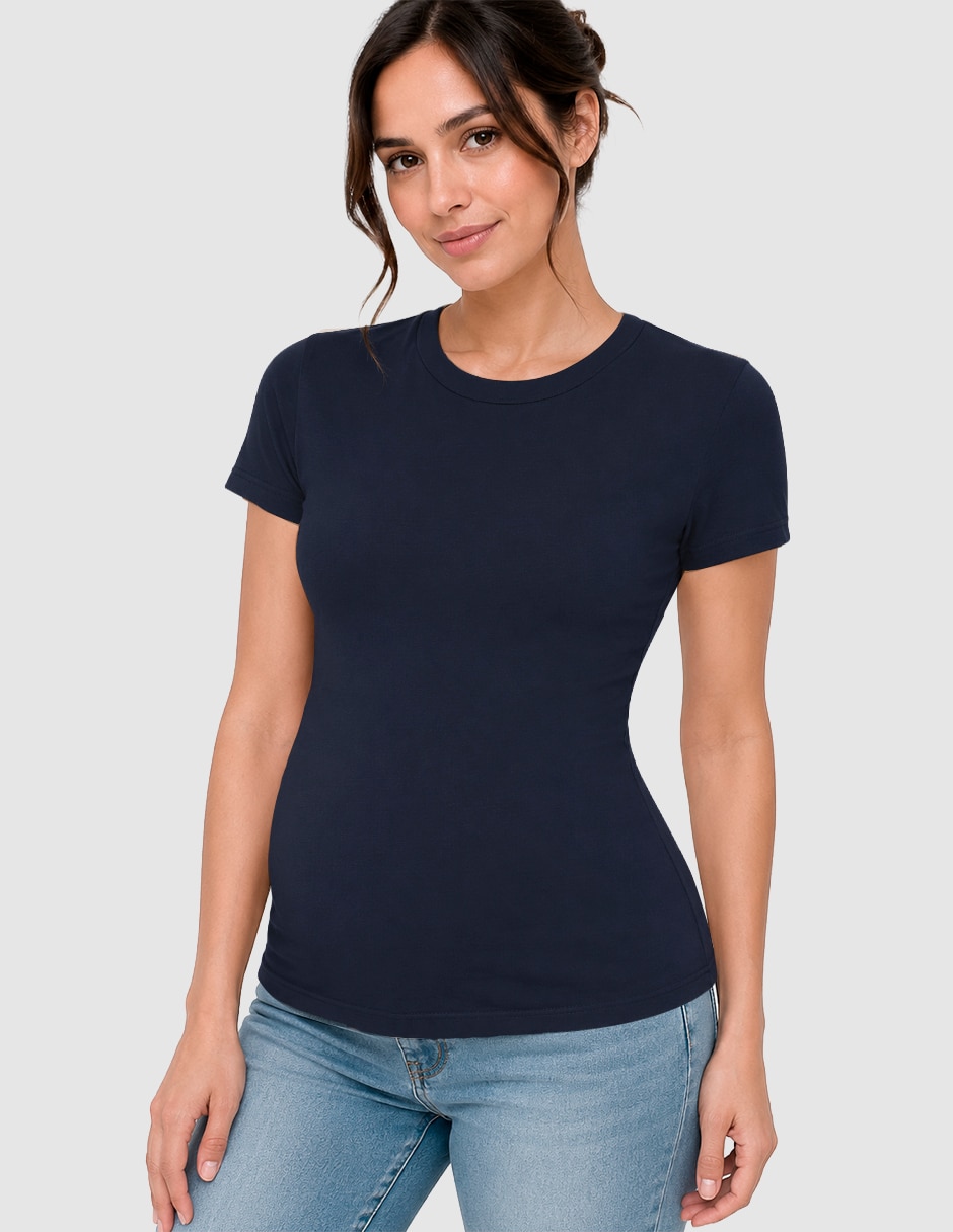 Playera maternidad manga corta cuello redondo 1
