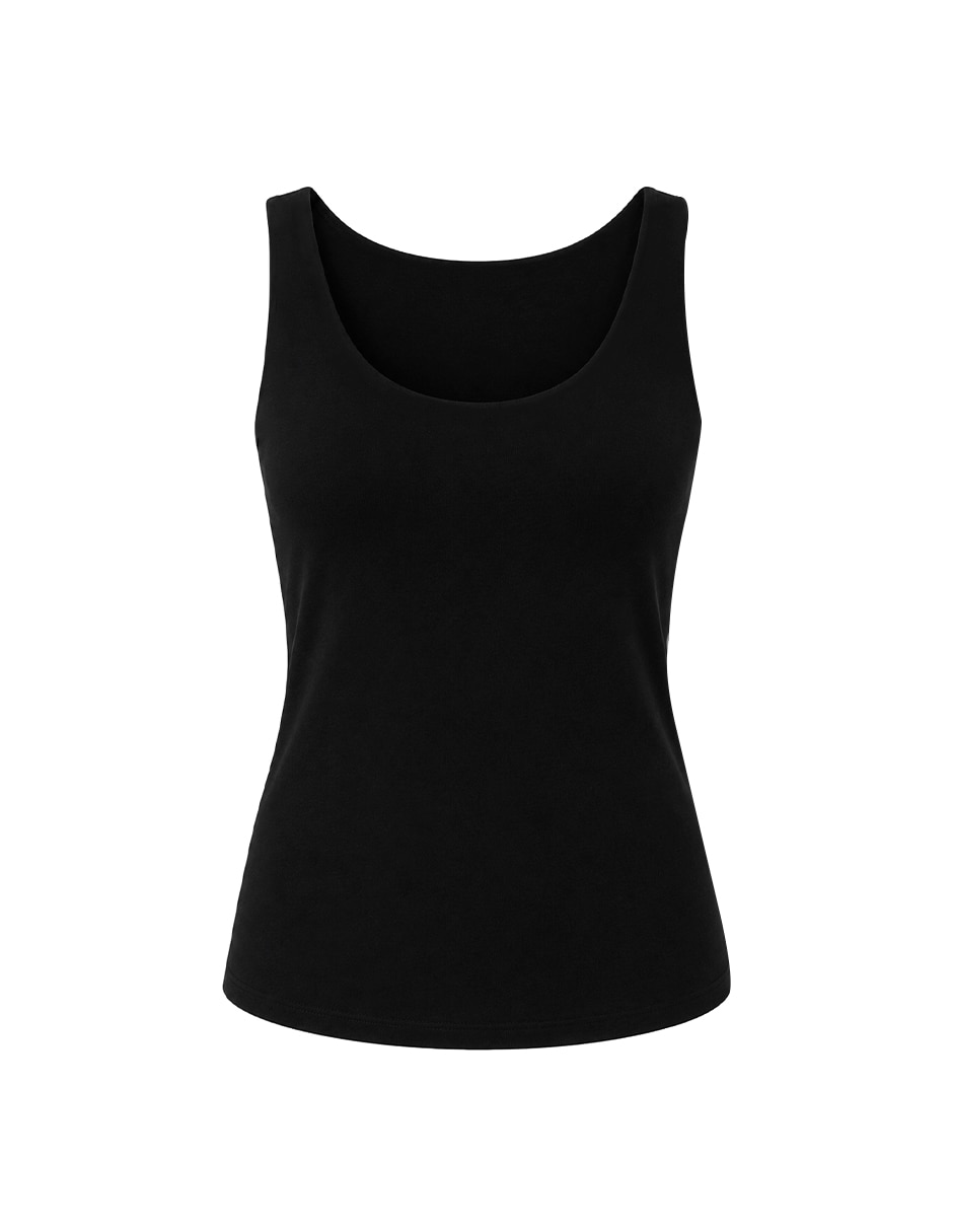 Playera maternidad sin manga cuello con escote 4